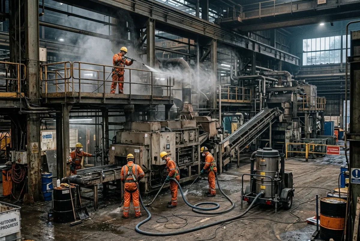 Factory shutdown industrial cleaning project in Manchester