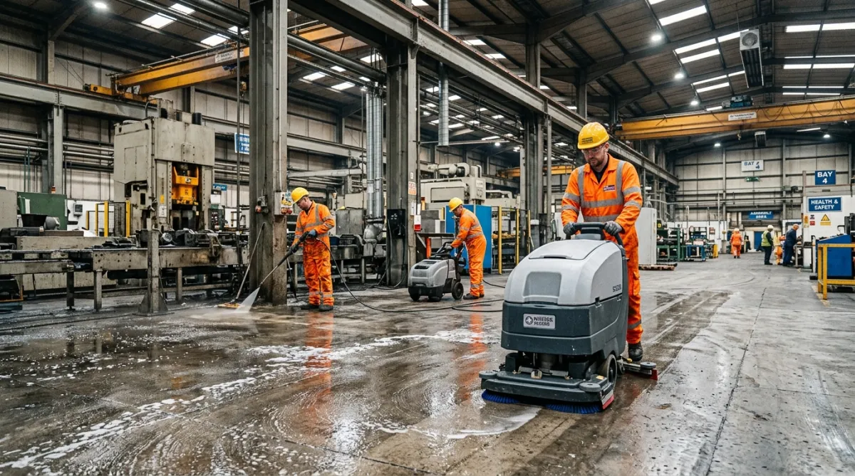 Factory and industrial cleaning inside a Chester manufacturing facility