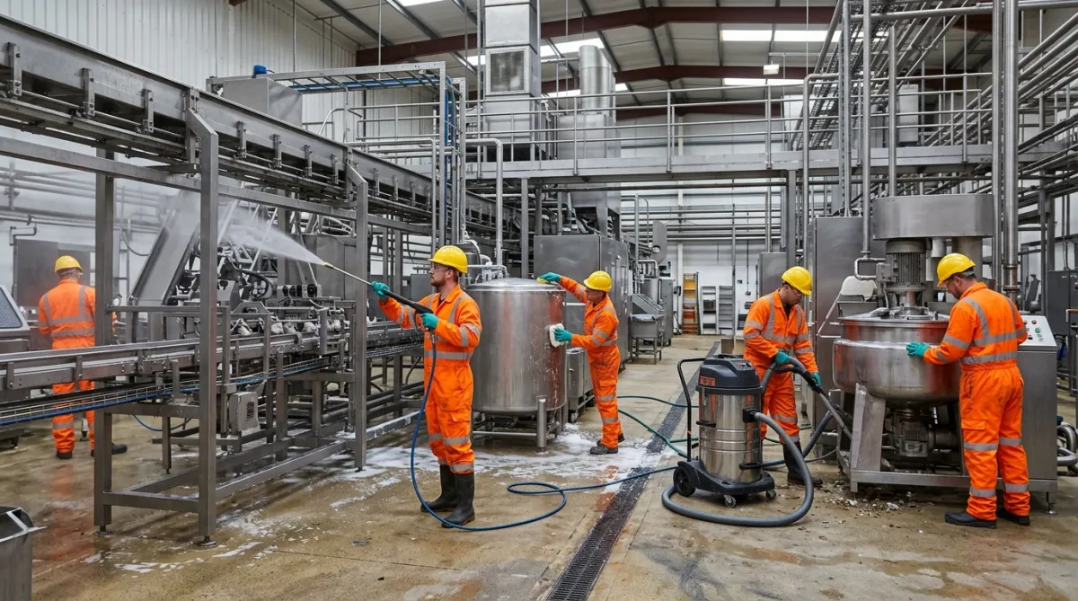 Factory shutdown industrial cleaning project in Chester