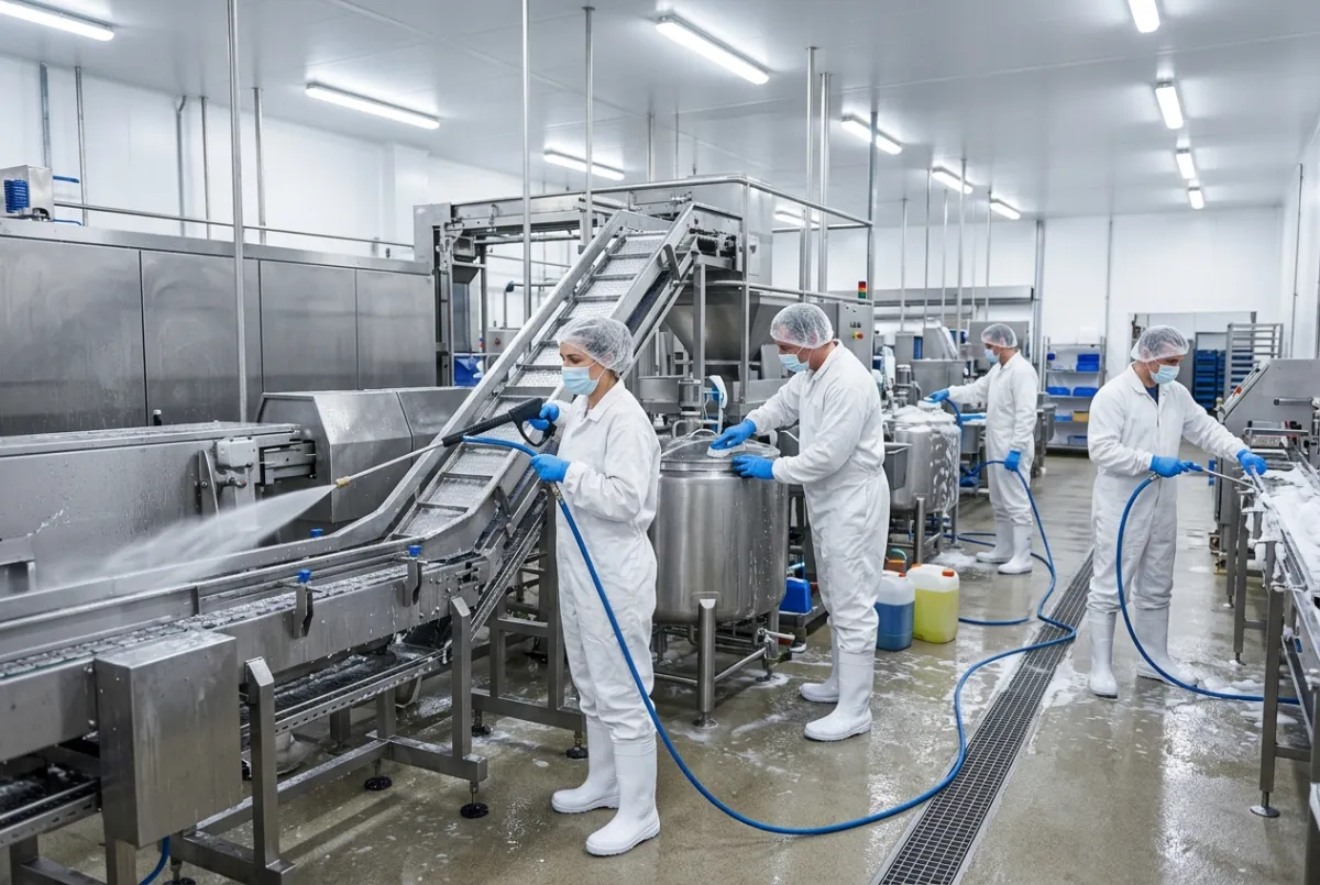 Industrial cleaning for food manufacturing facilities in the North West inside a hygienic production environment