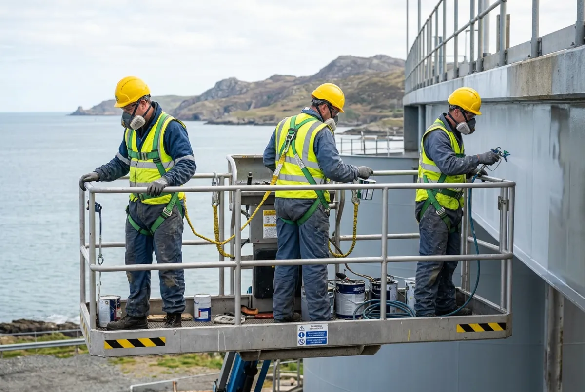 Working at Height Safely During Industrial Painting in Anglesey