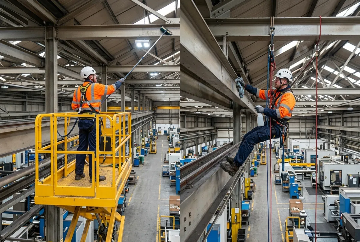 MEWP vs Rope Access vs Scaffold — Which Is Right for Your High-Level Cleaning Project?