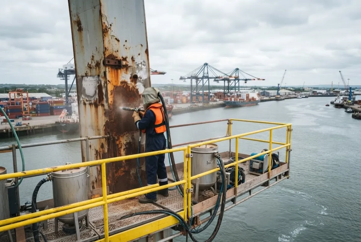 Shot Blasting for Ports & Marine Infrastructure on the Tees Estuary
