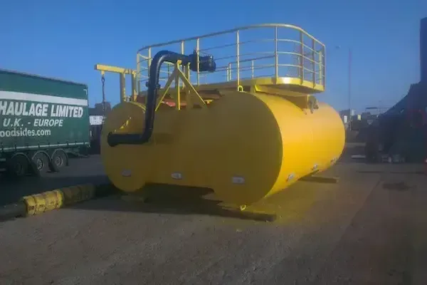 Industrial marine equipment on a quayside
