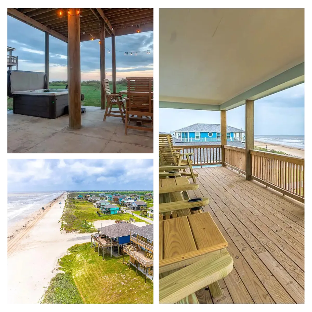 Redfish Retreat offers a spacious 5-bedroom, 3.5-bathroom getaway for 16+ guests, featuring an open game/bunk room for added fun, high-speed Wi-Fi, cozy rustic interiors, and provided linens and household essentials.