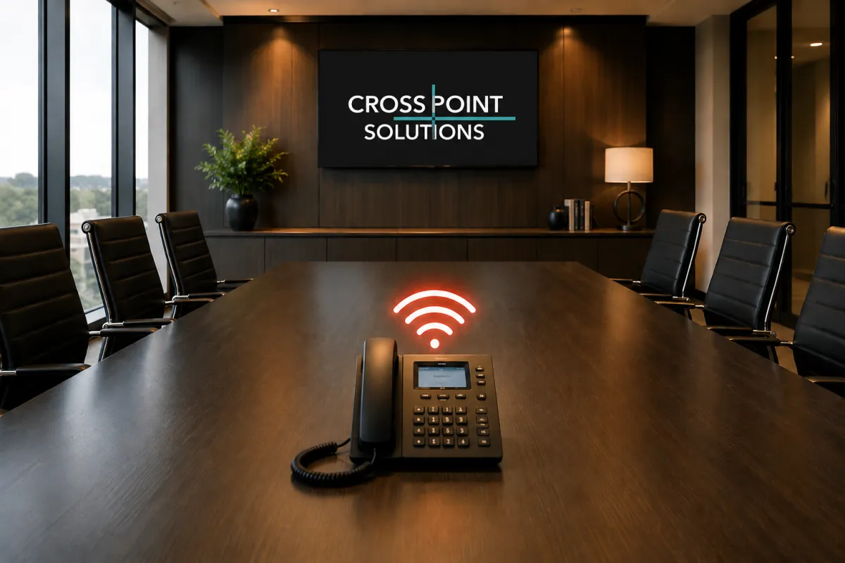 Crosspoint Solutions boardroom and phone