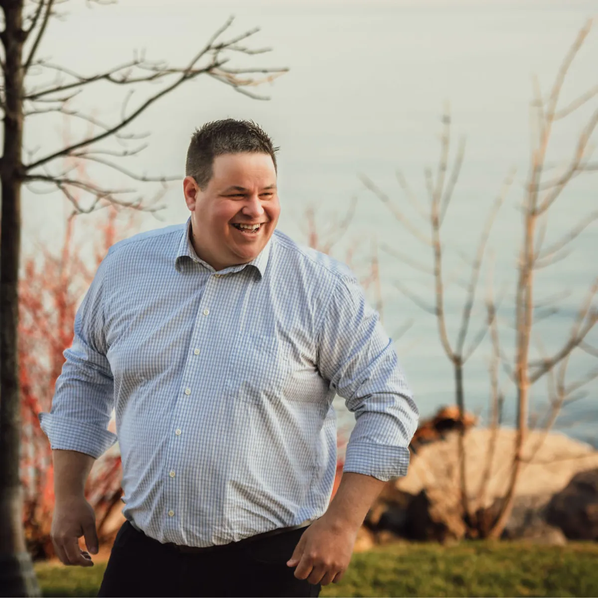 Chris Potts near the Collingwood waterfront