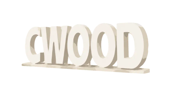 Decorative artwork featuring the word CWOOD