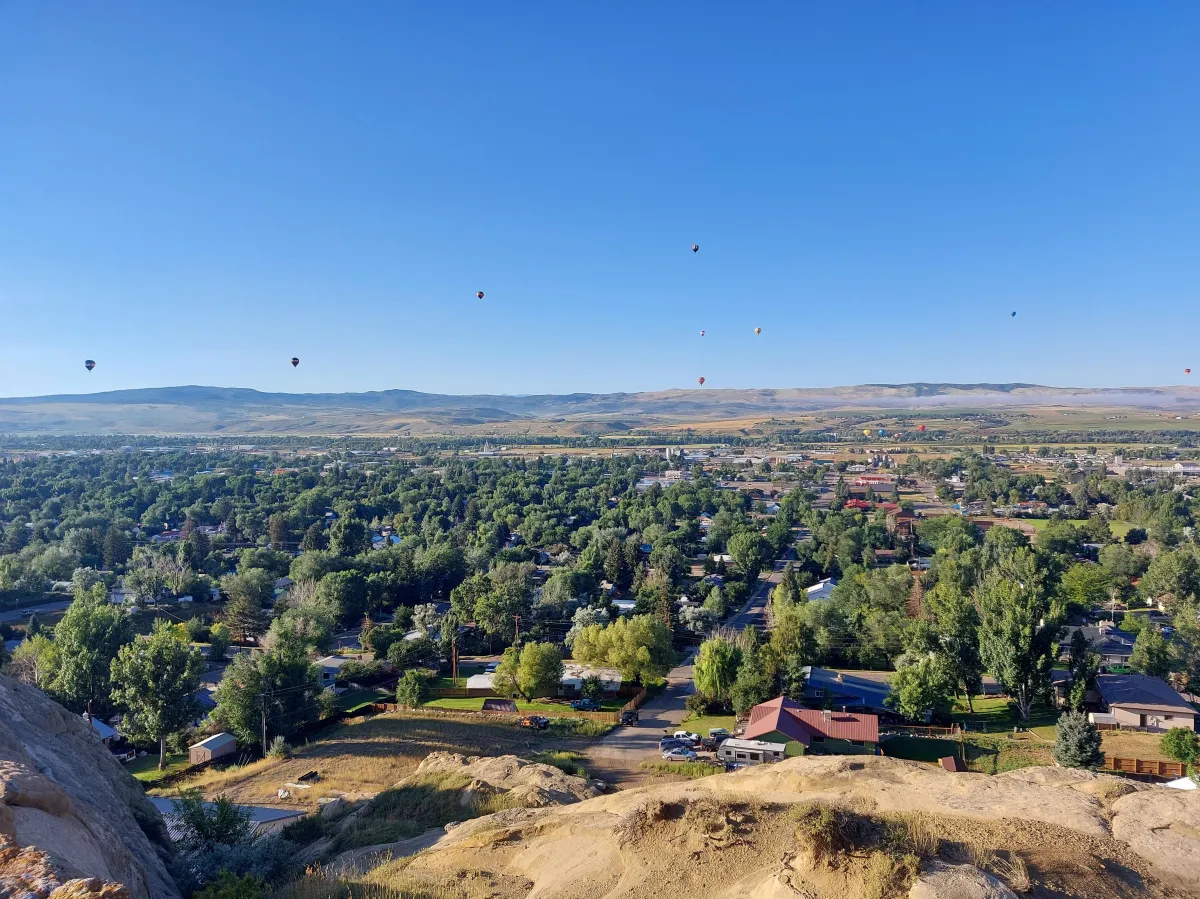 View from the cliff of the baloon festival in Craig, Colorado