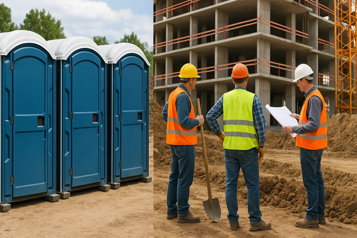 construction site porta potty rental unit