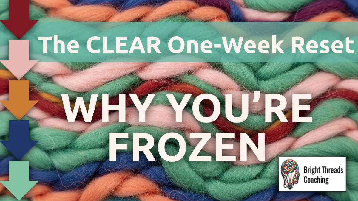 A screenshot of a course lesson from the CLEAR One-Week Reset, called 'Why you're frozen'