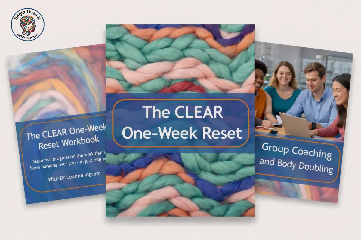 Composite image of three elements of the CLEAR One-Week Reset package