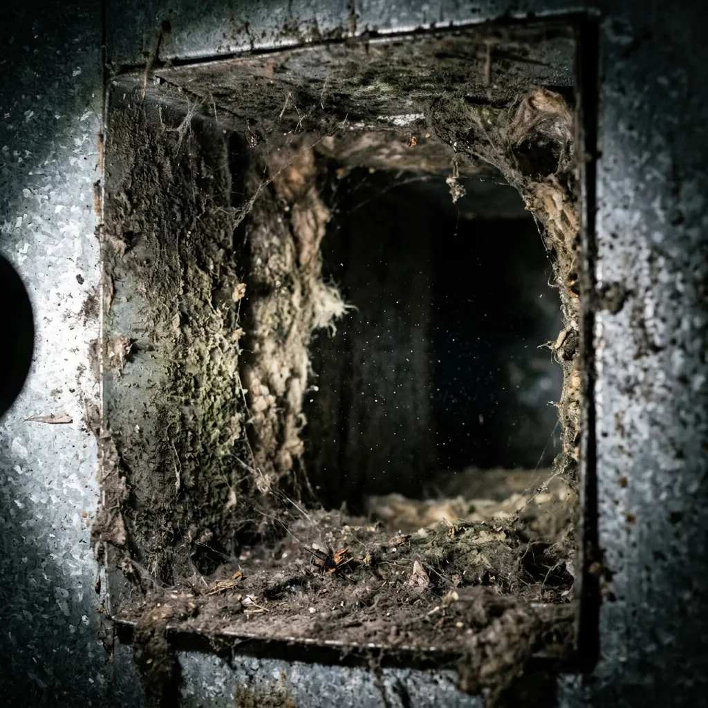 Circular scalloped inset showing blue air duct vents