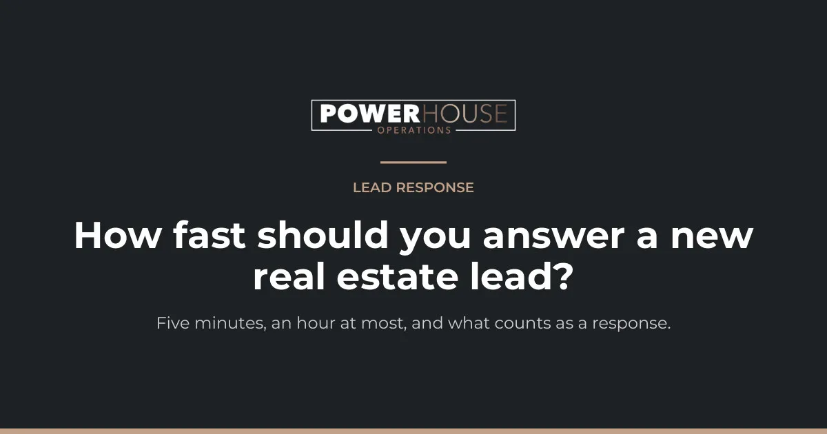 How fast should you answer a new real estate lead? — Power House Operations