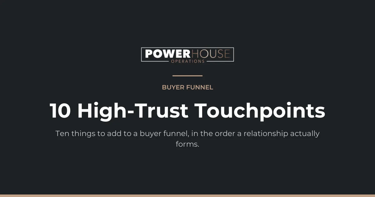 10 High-Trust Touchpoints — a free guide from Power House Operations