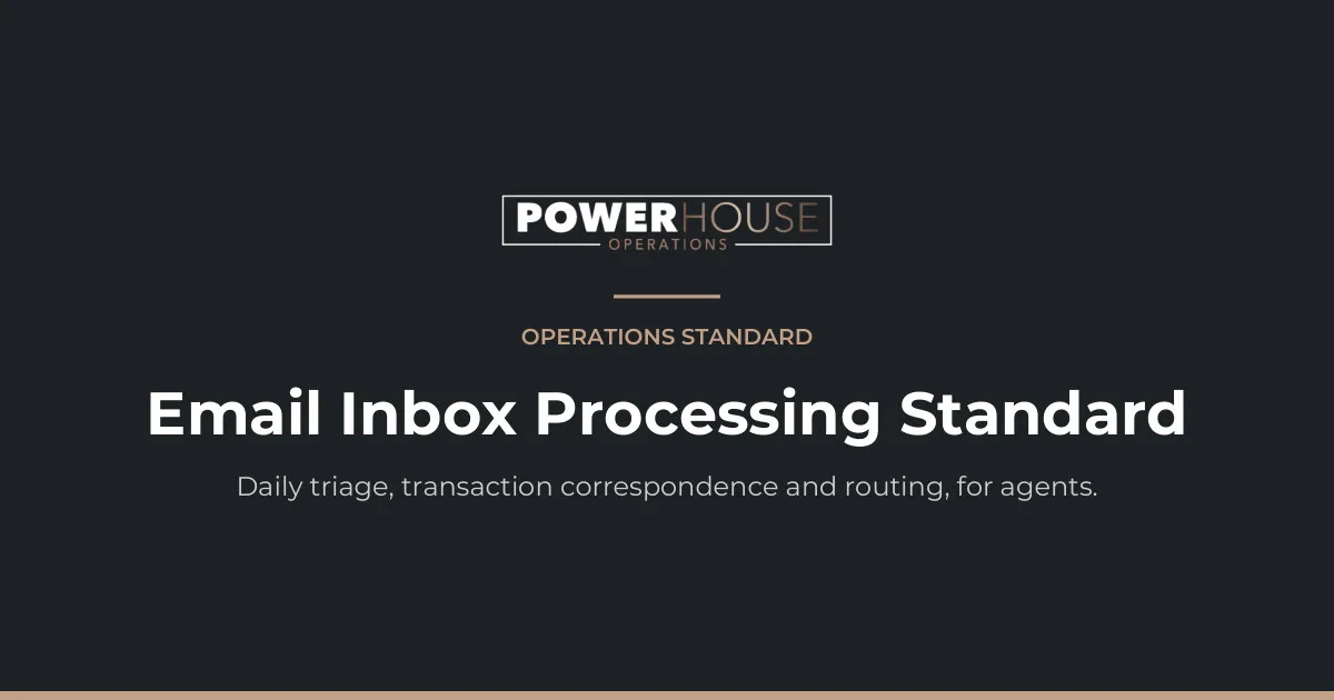 Email Inbox Processing Standard — a free guide from Power House Operations