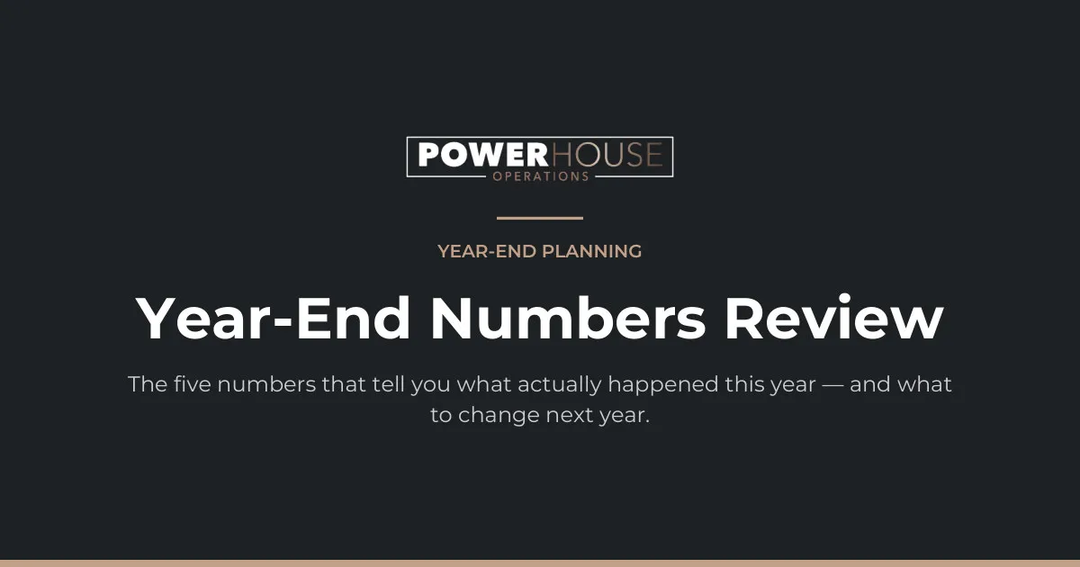 Year-End Numbers Review — a free guide from Power House Operations