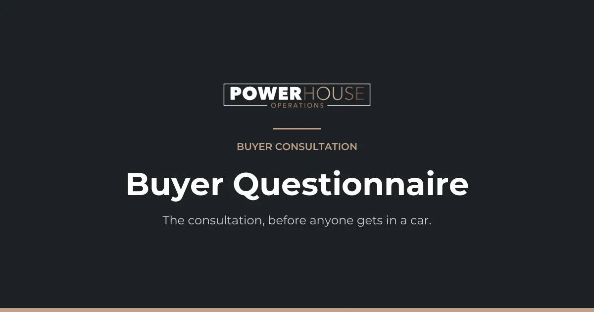 Buyer Questionnaire — a free guide from Power House Operations