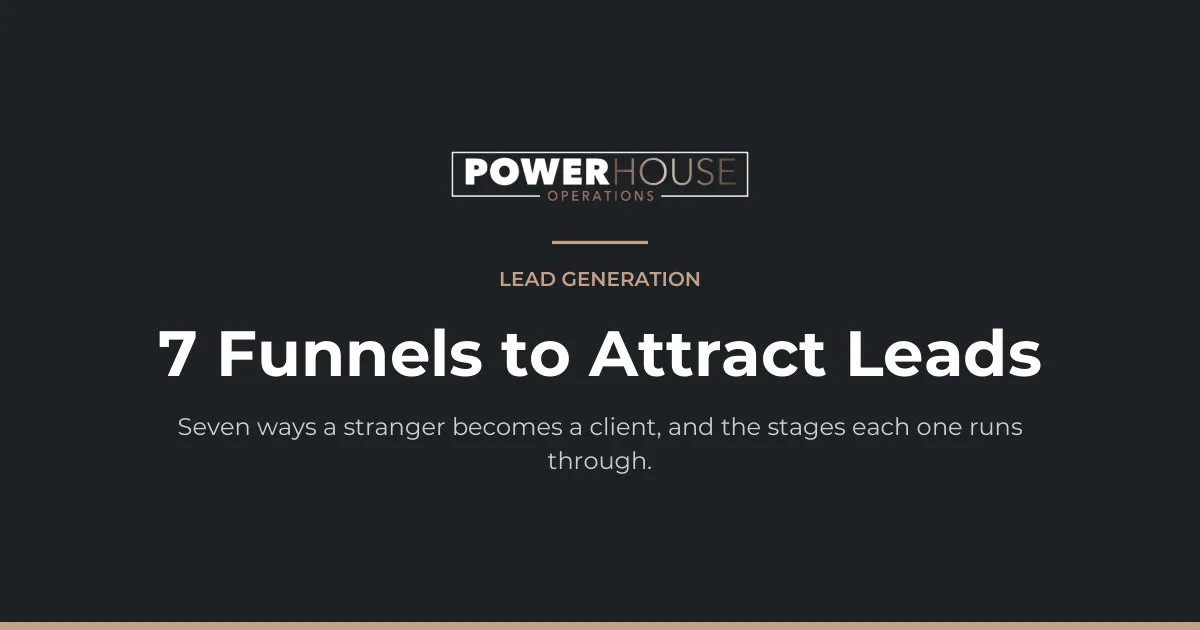 7 Funnels to Attract Leads — a free guide from Power House Operations