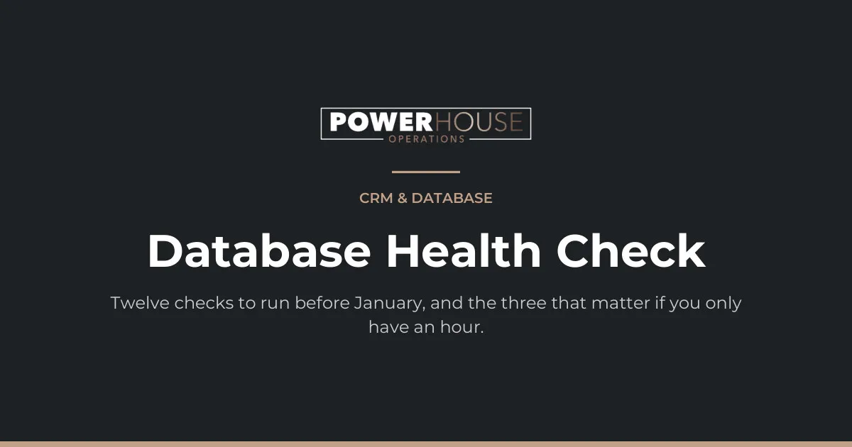 Database Health Check — a free guide from Power House Operations