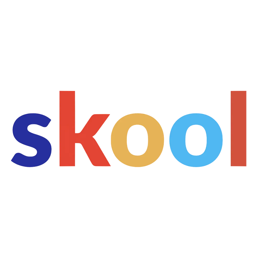 Skool brand logo which Lucas Neuman has a community on.