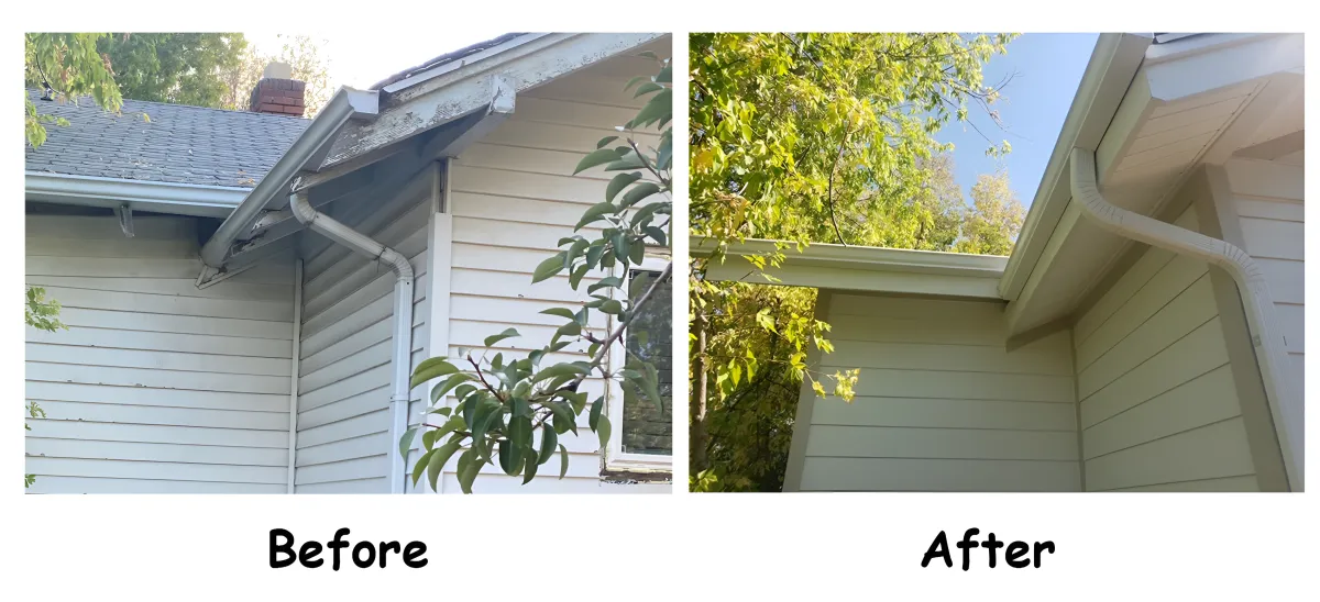 gutter service before and after