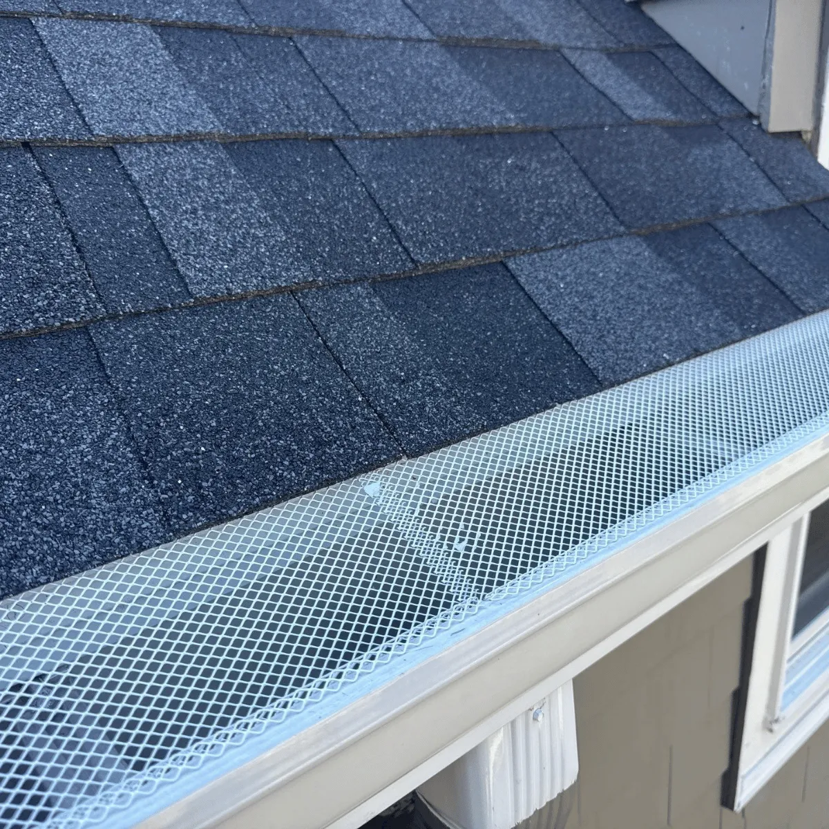 Roof gutter with guard mesh for improved drainage in Wakefield