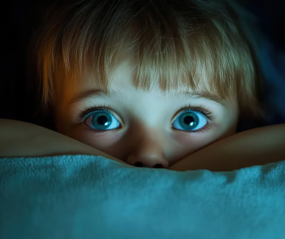 Toddler bedtime anxiety and fear of the dark affecting sleep