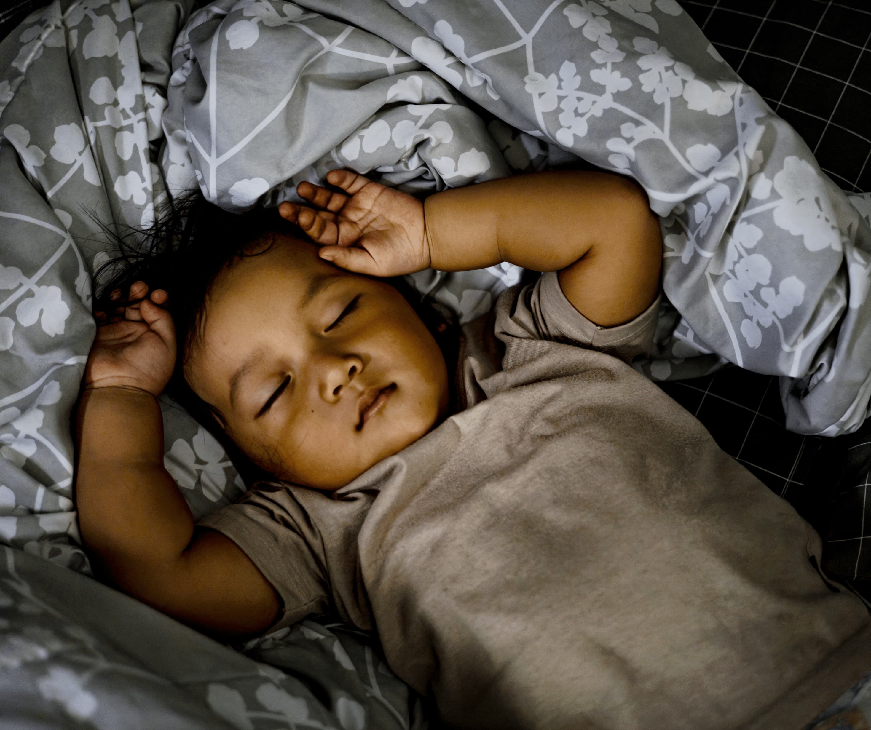 Child sleeping during night terrors and nightmares support