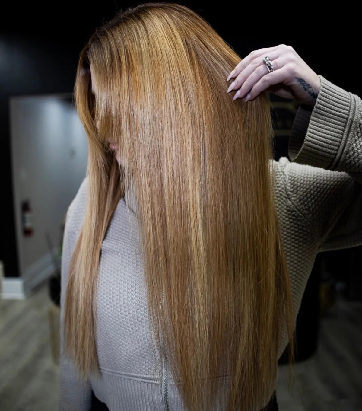 orange light in black background