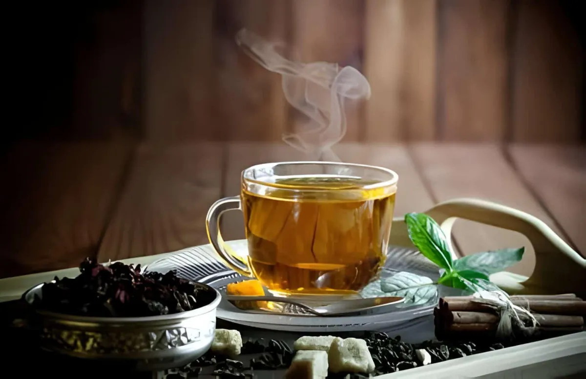 tea burn with herbs 