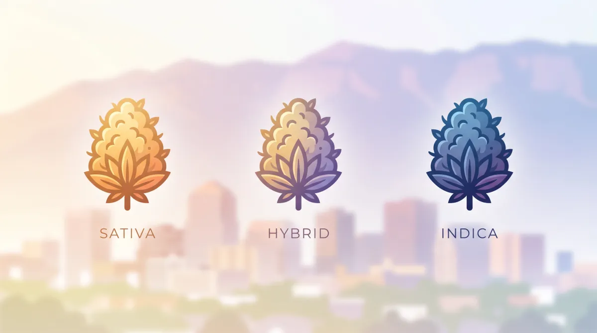 Sativa vs Indica vs Hybrid cannabis strains guide for Albuquerque dispensary shoppers