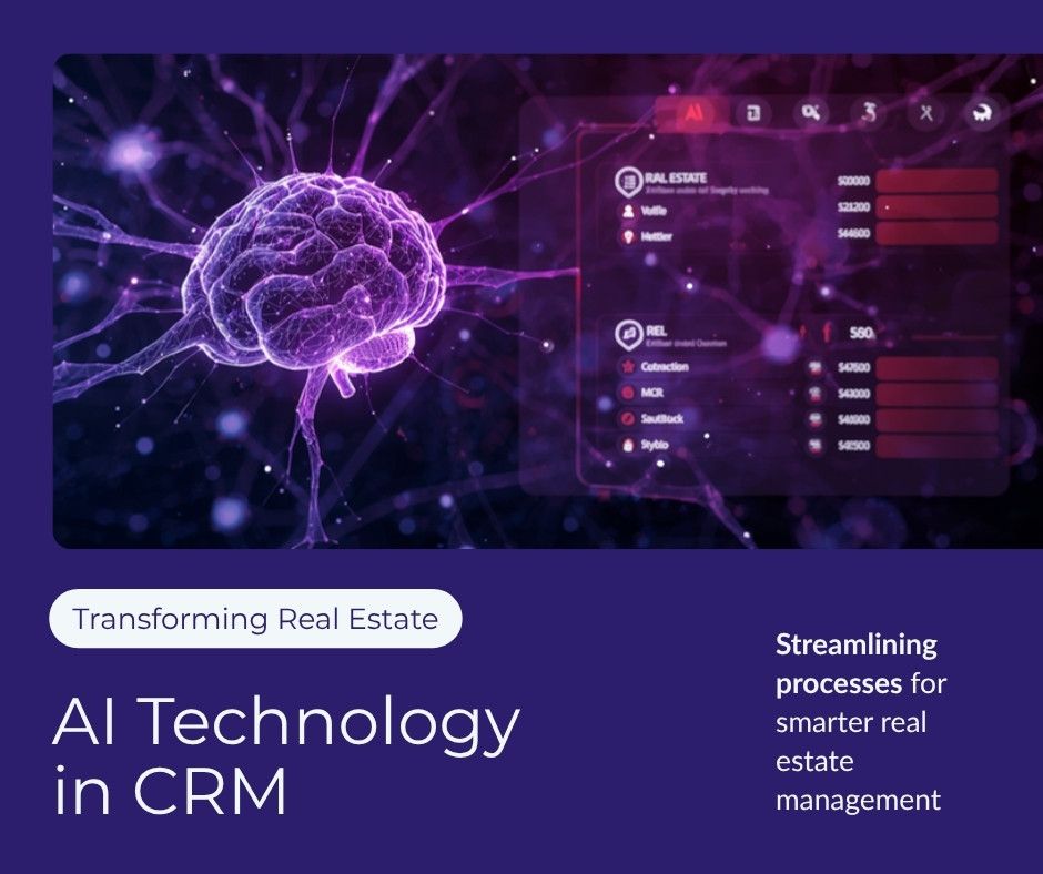 Visualization of AI technology integrated into a real estate CRM platform