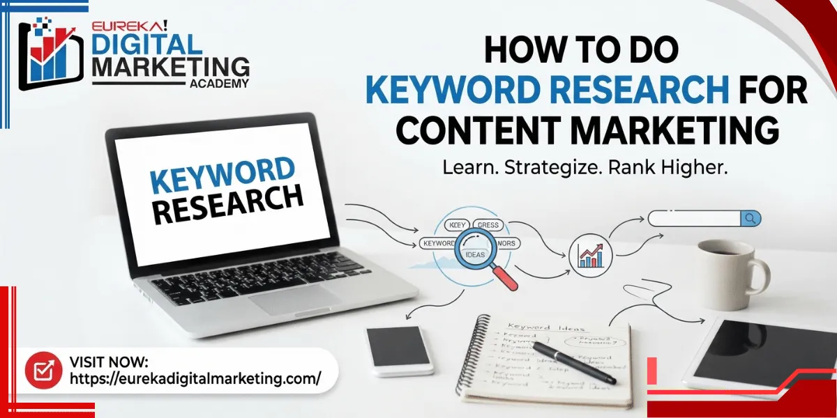 Content Marketing Course covering content strategy, SEO optimization, content creation, distribution, and performance analytics by Eureka Digital Marketing Academy.