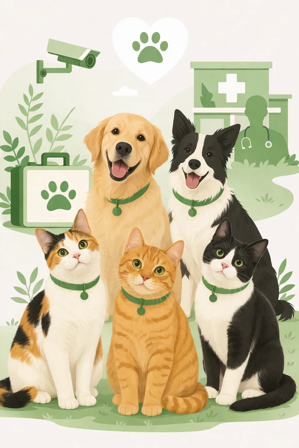 Happy healthy well cared for cats