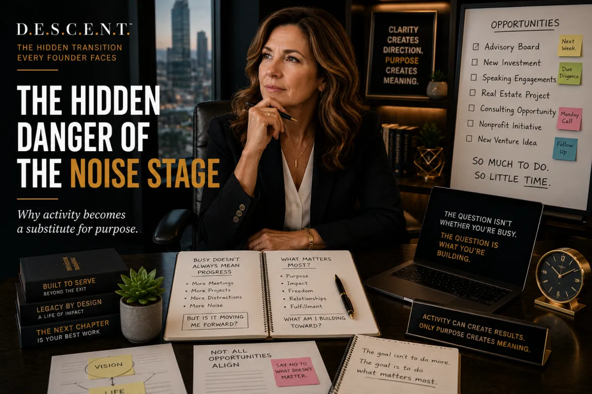 Packed calendars. New projects. Endless opportunities. For many founders, activity becomes a substitute for purpose. This article explores the hidden danger of the Noise Stage and why staying busy may be preventing clarity.