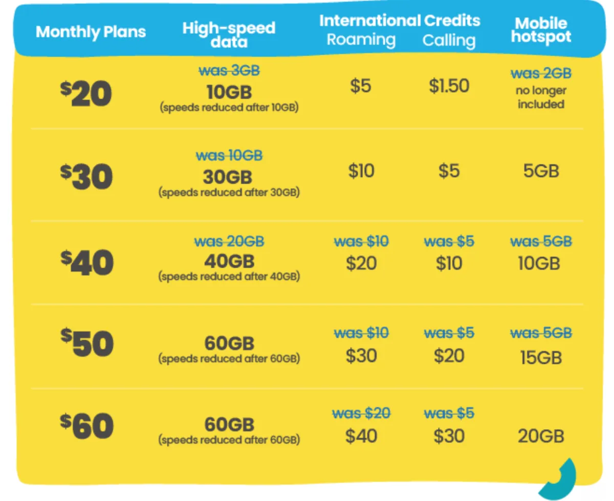 $20 per month 1 line total