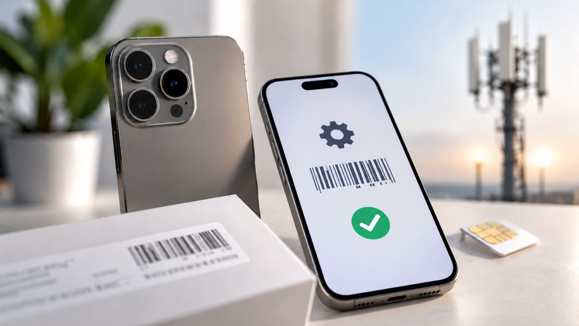 A wireless store employee checks a smartphone’s IMEI and device compatibility before activation to make sure the phone works correctly with the selected network and plan.