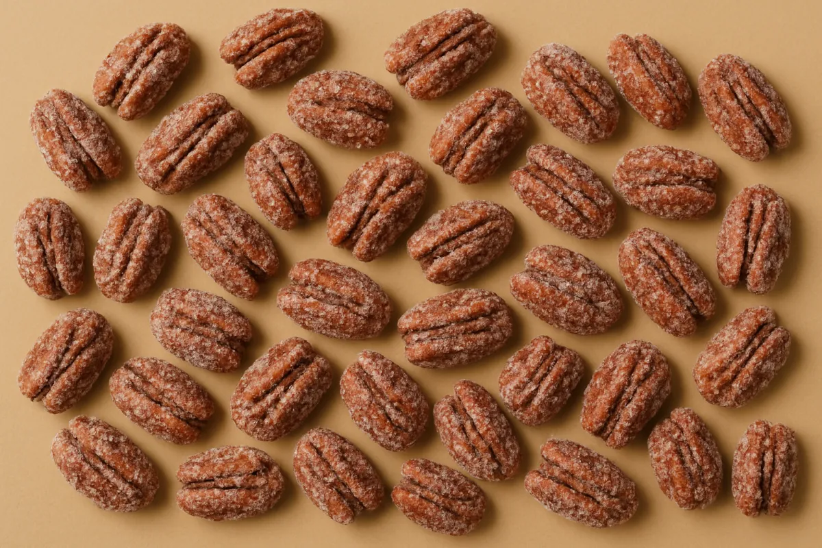 a pink bowl filled with cashews on a yellow background