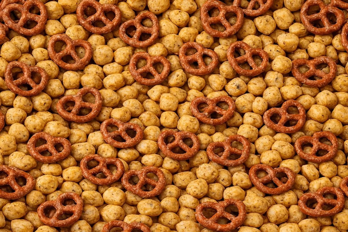 a pink bowl filled with cashews on a yellow background
