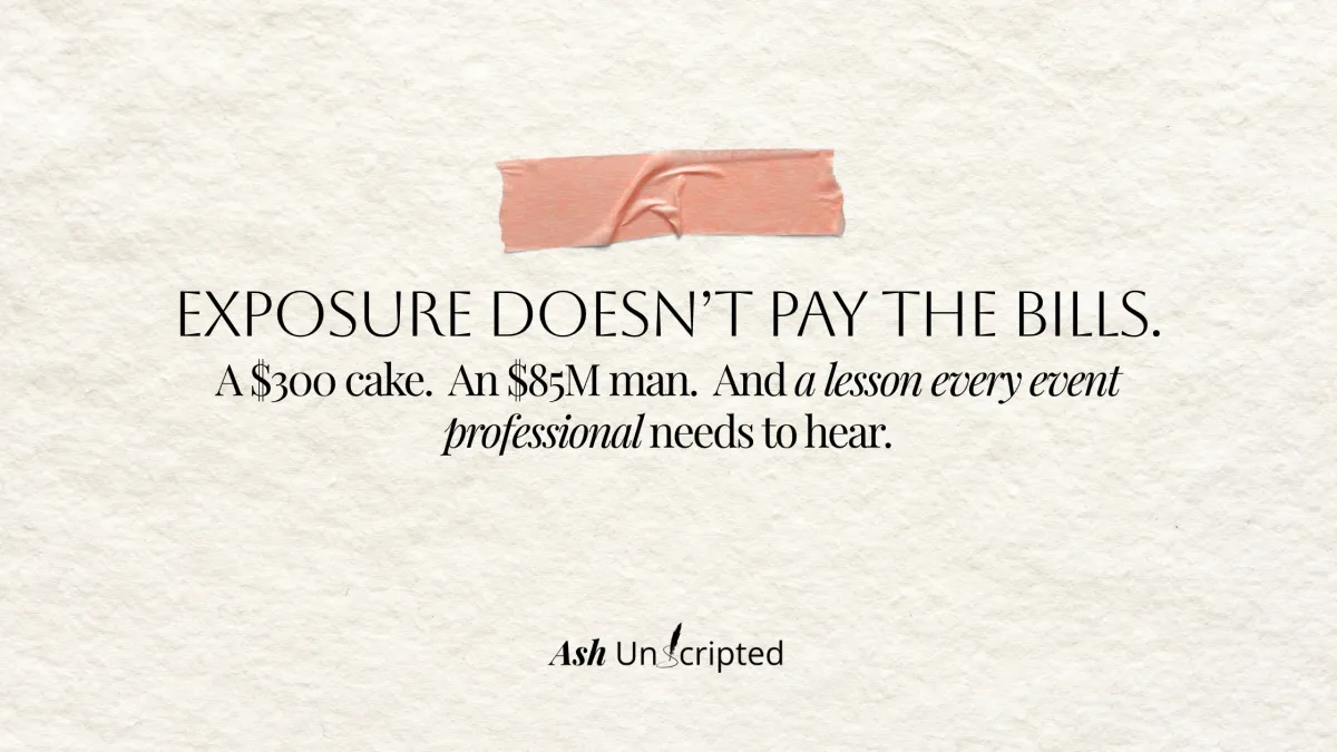 Editorial cake and business invoice representing a lesson about pricing and valuing your work