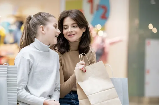 Shopping with parents