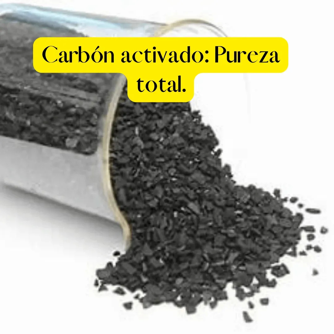 Carbón activado para eliminación de sabor y olor a cloro, mejorando la calidad del agua potable y prolongando la vida útil de los sistemas de filtración. Listo para la siguiente. 