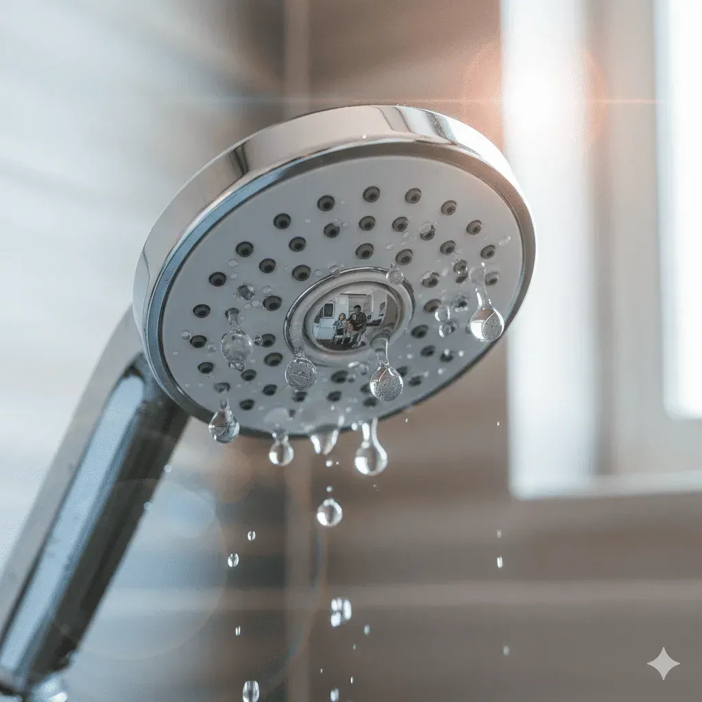 Ducha con agua limpia en Passaic, reflejando el confort de un filtro de agua que mejora la calidad para el cuidado personal