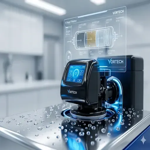 Ingeniería de grado industrial Vortech con interfaz digital de alta precisión para tratamiento de agua en New Jersey.