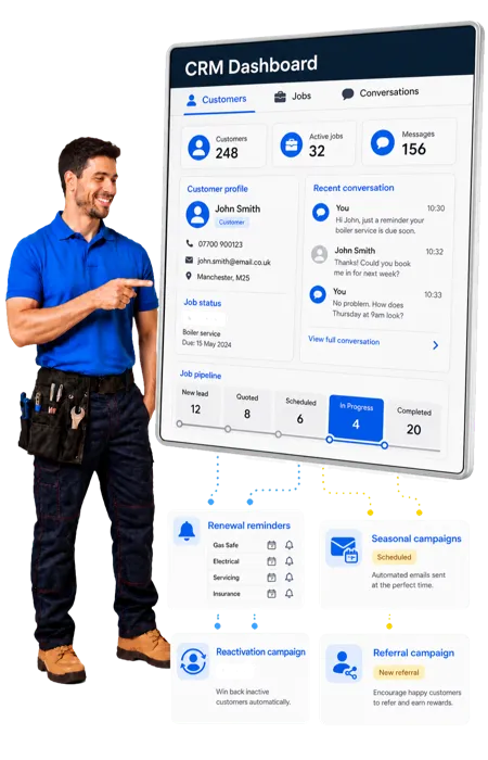 Trade professional using tablet system interface