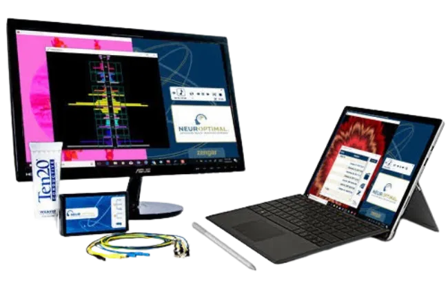 alt="example of a NeurOptimal neurofeedback brain training system"