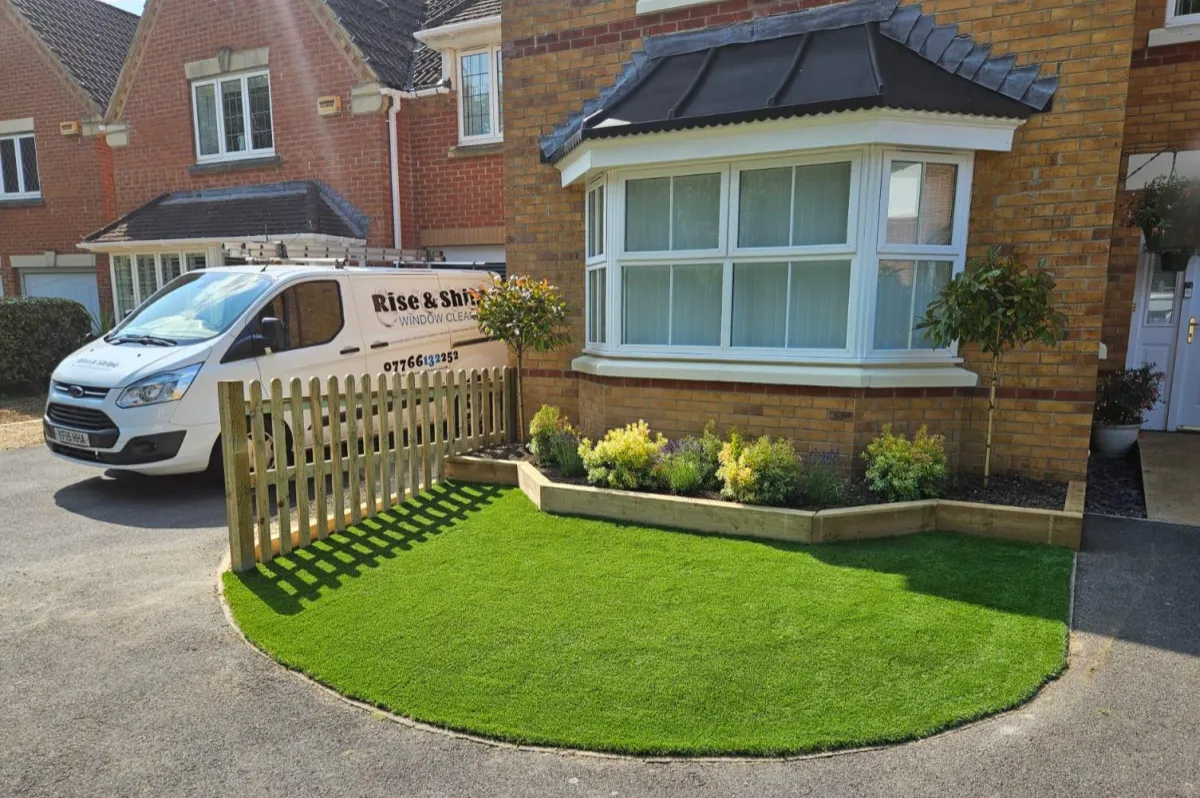 Landscaper in Alton building a new garden with lawn and decking