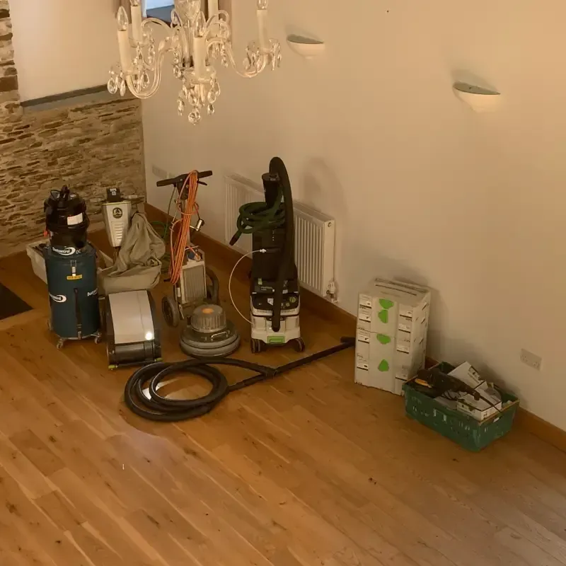 Professional floor sanding equipment used by Cornwall Floorcare