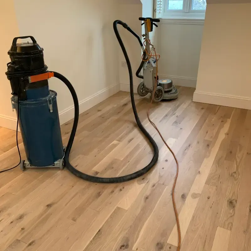 Dust-controlled wood floor sanding equipment used by Cornwall Floorcare
